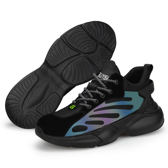 Grey Steel Toe Safety Sneakers for Men – Lightweight, Puncture-Proof, Slip-Resistant Work Shoes