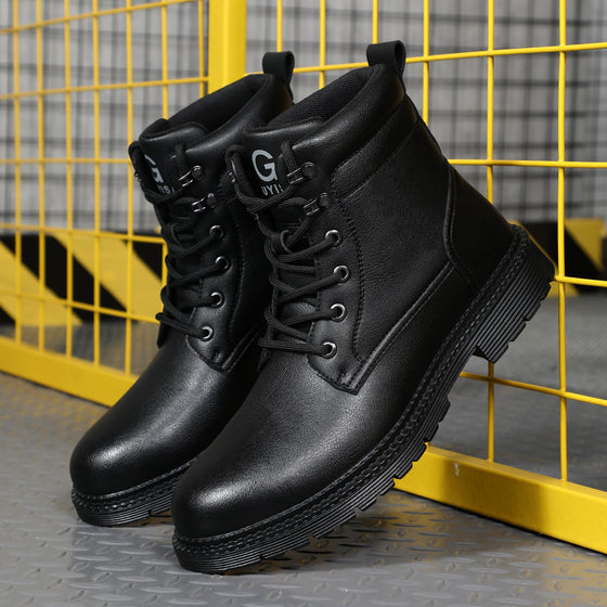 GUYISA Steel Toe Safety Work Boots – Puncture-Proof, Slip-Resistant, All-Season Unisex Industrial Safety Shoes