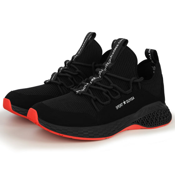 Black Suede Fly Woven Steel Toe Safety Shoes with Kevlar Midsole and Anti-Slip Rubber Sole