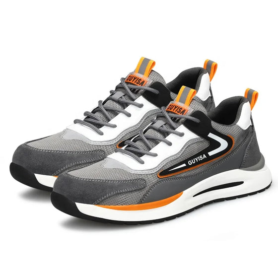 Steel Toe Safety Sneakers – Lightweight Kevlar Puncture Resistant Work Shoes 0229RE